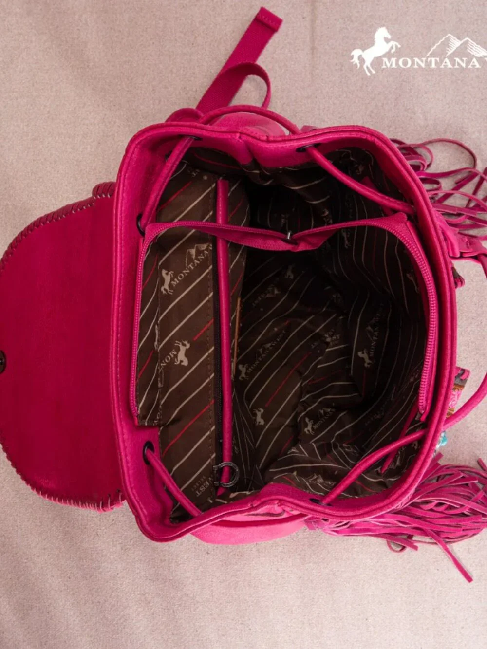 Montana West Floral Embroidered Collection Backpack -  Hot Pink